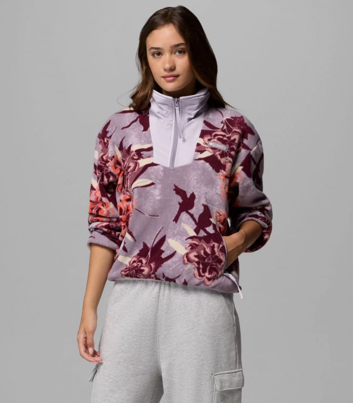 Compra online Forro Polar Columbia Sequoia Grove Printed Half Zip Mujer Shale Purple en oferta al mejor precio