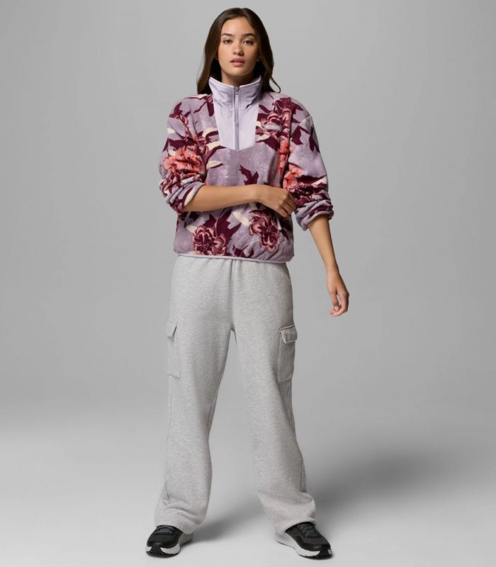 Compra online Forro Polar Columbia Sequoia Grove Printed Half Zip Mujer Shale Purple en oferta al mejor precio