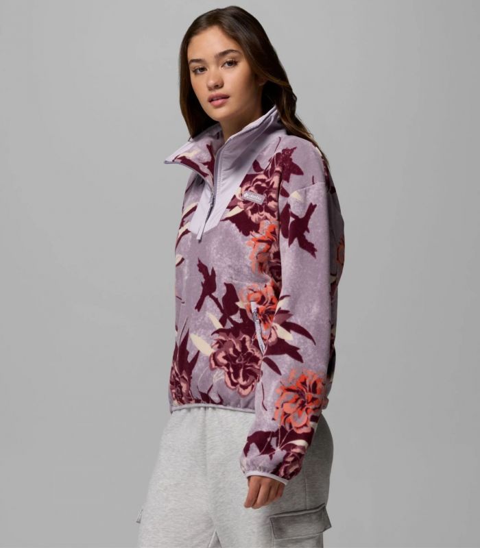 Compra online Forro Polar Columbia Sequoia Grove Printed Half Zip Mujer Shale Purple en oferta al mejor precio