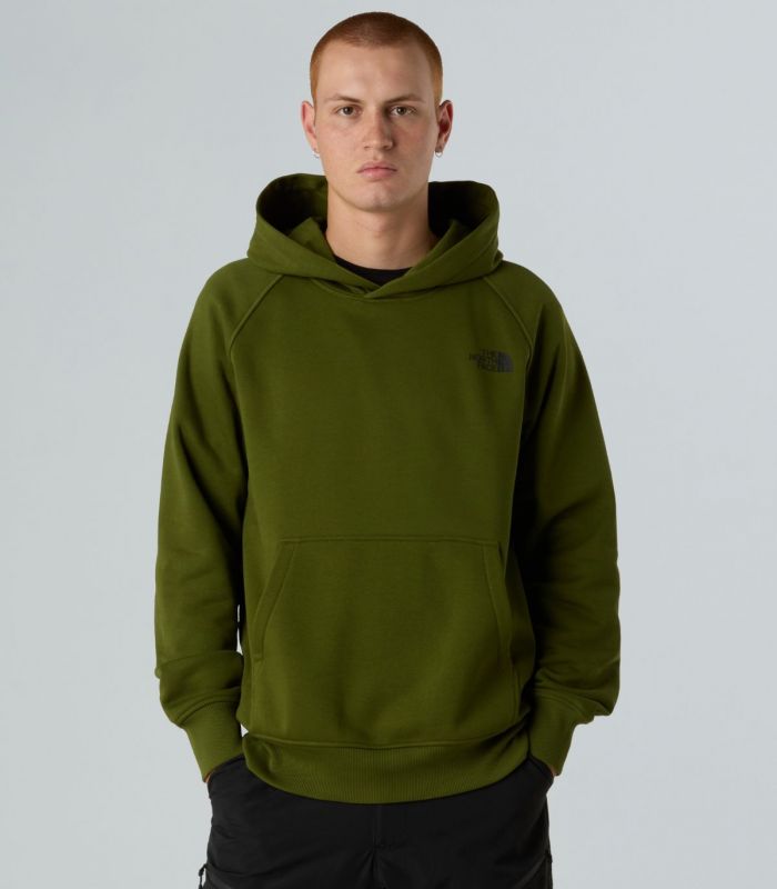 Compra online Sudadera con capucha y manga raglán The North Face NSE Box Hombre Woodland Green en oferta al mejor precio