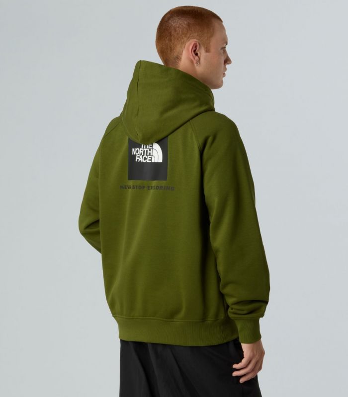Compra online Sudadera con capucha y manga raglán The North Face NSE Box Hombre Woodland Green en oferta al mejor precio