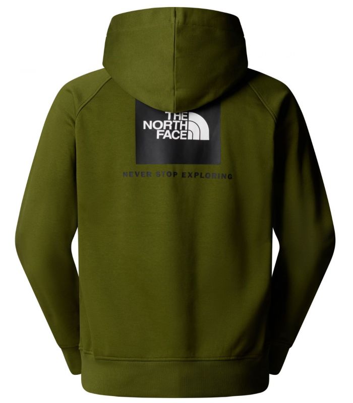Compra online Sudadera con capucha y manga raglán The North Face NSE Box Hombre Woodland Green en oferta al mejor precio