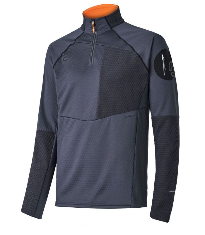 Compra online Camiseta Ternua Ragger 1/2 Zip Hombre Whales Grey en oferta al mejor precio