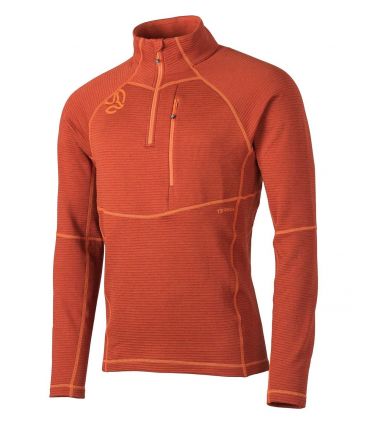 Camiseta Ternua Momhill 1/2 Zip Hombre Deep Ginger