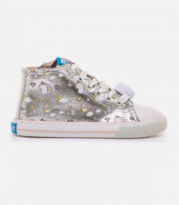 Botines Mustang Glist Niños Plata