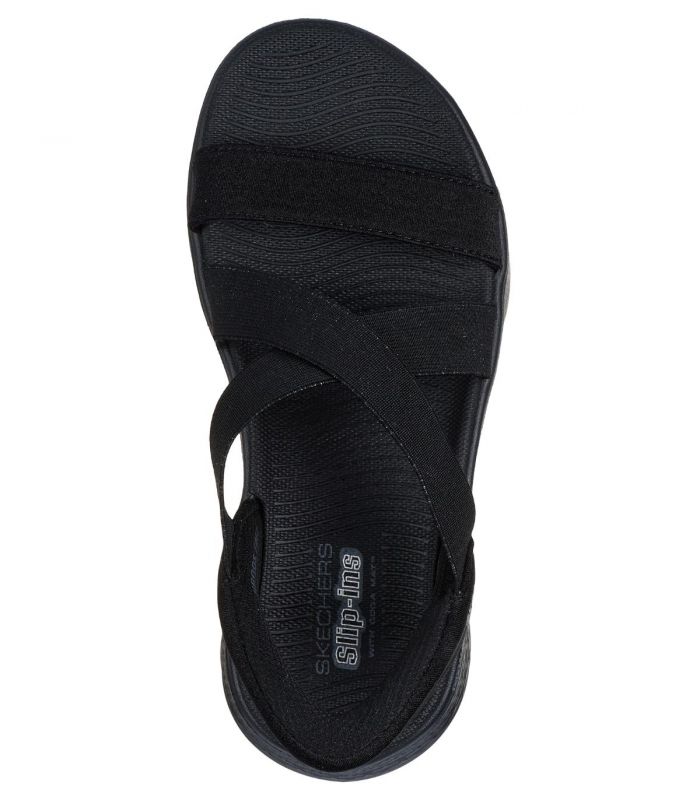 Compra online Sandalias Skechers Slip-ins: GO WALK Flex Sandal - Glimmer Mujer Negro en oferta al mejor precio
