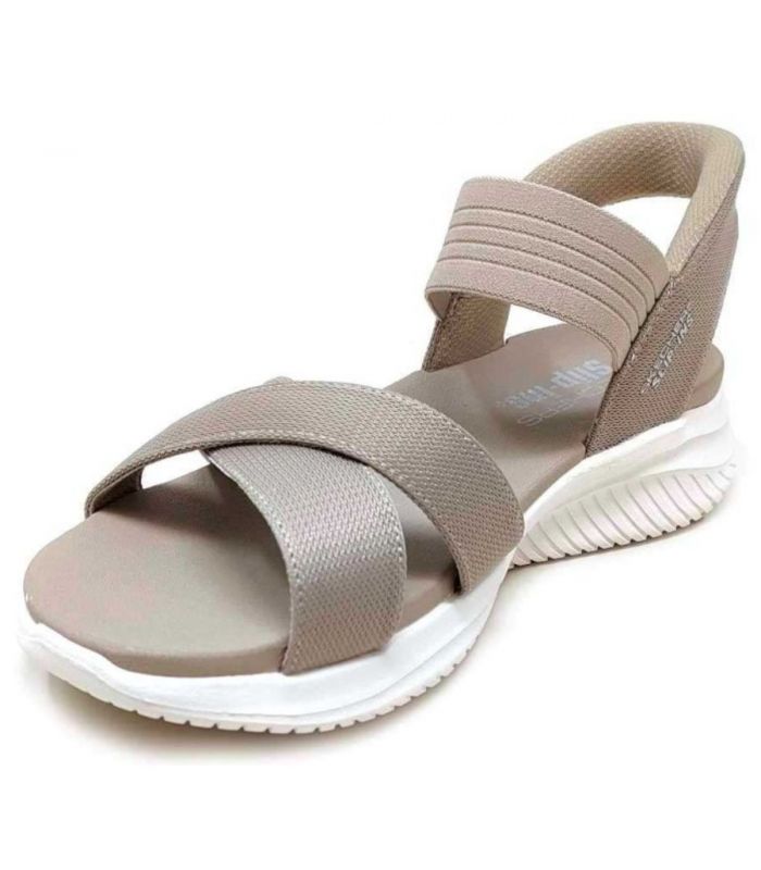 Compra online Sandalias Skechers Slip-ins Ultra Flex 3.0 Never Better Mujer Taupe en oferta al mejor precio
