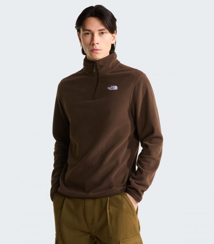 Compra online Forro Polar con cremallera de 1/4 The North Face Glacier Hombre Dark Chestnut en oferta al mejor precio