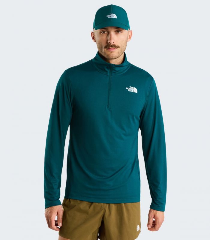 Compra online Camiseta The North Face de manga larga con cremallera de 1/4 24/7 Hombre Pacific Teal en oferta al mejor precio