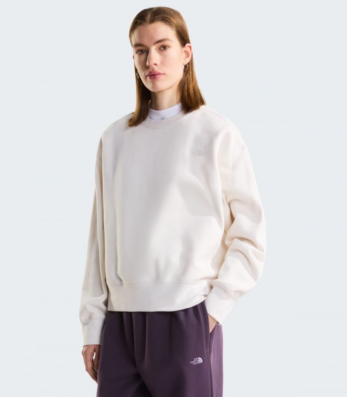 Compra online Sudadera The North Face TNF Essential Simple Dome Boxy Oversized Crew Mujer White Dune en oferta al mejor precio
