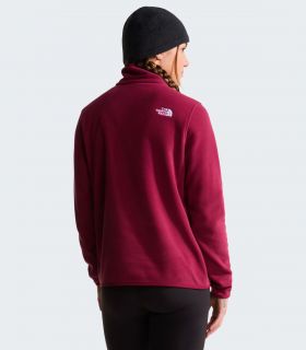 The North Face Forro polar con cremallera de 1/4 Glacier Mujer Burgundy Crush — foto 2
