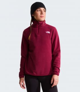 Forro polar con cremallera de 1/4 The North Face Glacier Mujer Burgundy Crush