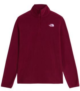 The North Face Forro polar con cremallera de 1/4 Glacier Mujer Burgundy Crush — foto 5