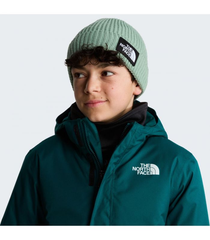 Compra online Gorro con borde y logotipo de The North Face encuadrado Niños Slate Moss en oferta al mejor precio