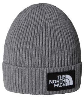 Gorro con borde y logotipo de The North Face encuadrado Niños TNF Medium Grey