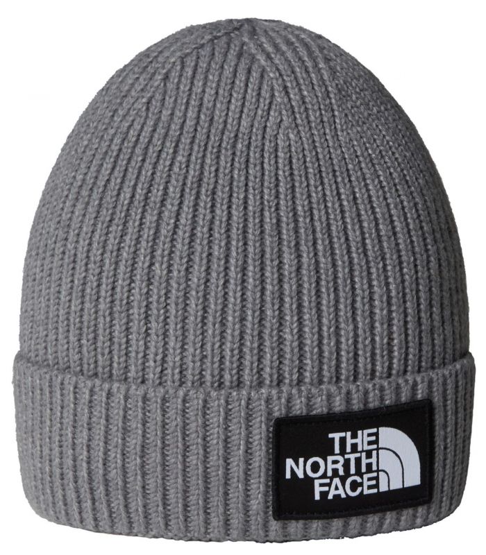 Compra online Gorro con borde y logotipo de The North Face encuadrado Niños TNF Medium Grey en oferta al mejor precio