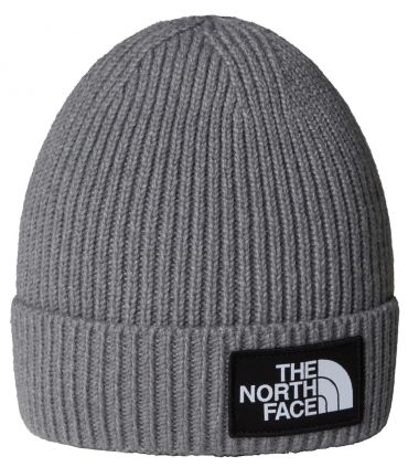 Gorro con borde y logotipo de The North Face encuadrado Niños TNF Medium Grey