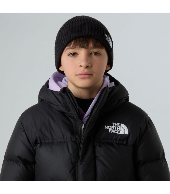 Compra online Gorro con borde y logotipo de The North Face encuadrado Niños TNF Black en oferta al mejor precio
