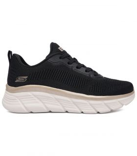 Zapatillas Skechers BOBS Sport B Flex Hi Flying HI Mujer Negro Blanco