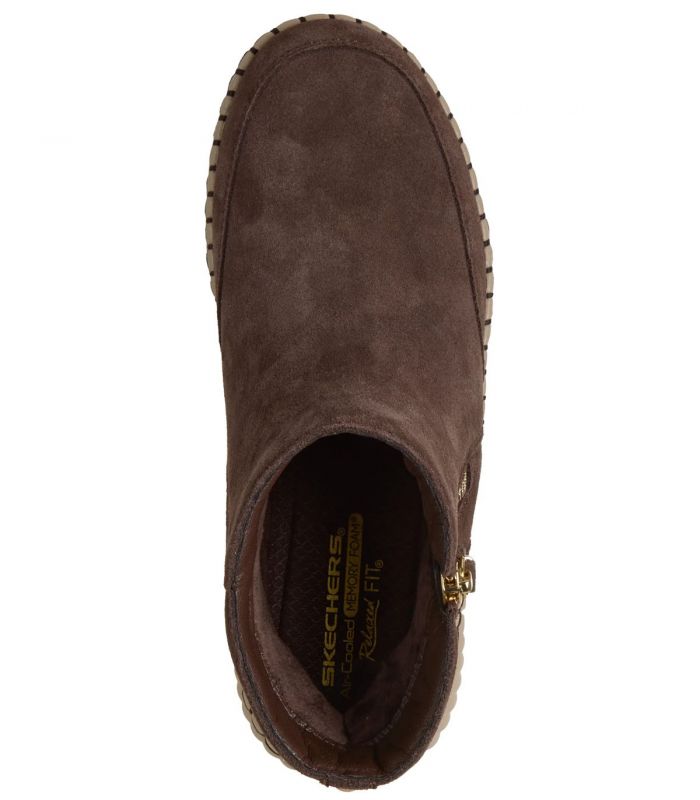 Compra online Botines Skechers Relaxed Fit: Wilshire Blvd - Weekend Crush Mujer Chocolate en oferta al mejor precio