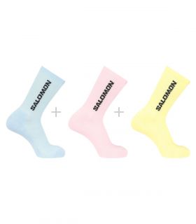 Calcetines Salomon Everyday Crew 3 Blue Yellow Pink