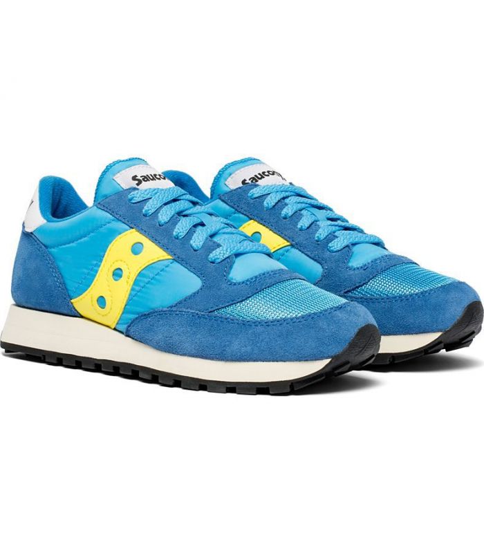 Compra online Zapatillas Saucony Jazz Original Vintage Mujer Azul Amarillo en oferta al mejor precio
