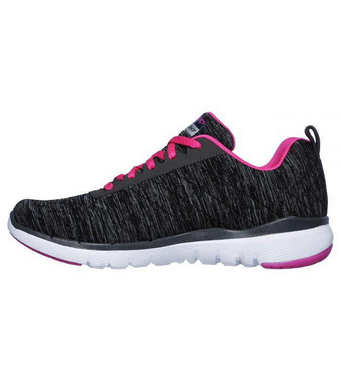 Compra online Zapatillas Skechers Flex Appeal 3.0 Insiders Mujer Negro Rosa en oferta al mejor precio