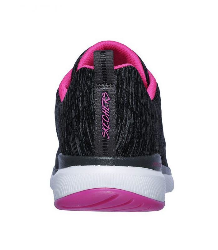 Compra online Zapatillas Skechers Flex Appeal 3.0 Insiders Mujer Negro Rosa en oferta al mejor precio