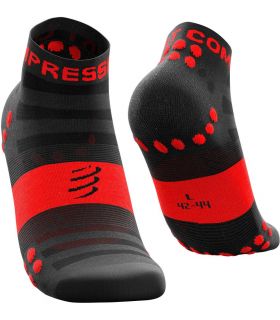 Calcetines Compressport Pro Racing V3.0 Ultraligeros Tobilleros Negro Rojo