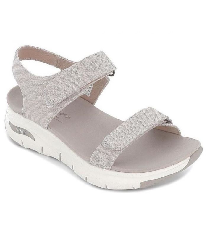 Compra online Sandalias Skechers Arch Fit Touristy Mujer Taupe en oferta al mejor precio