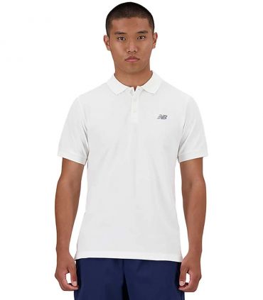 Polo New Balance Manga Corta Hombre White