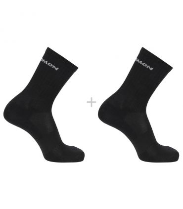 Calcetines Salomon Evasion Crew 2 Pack Black Black
