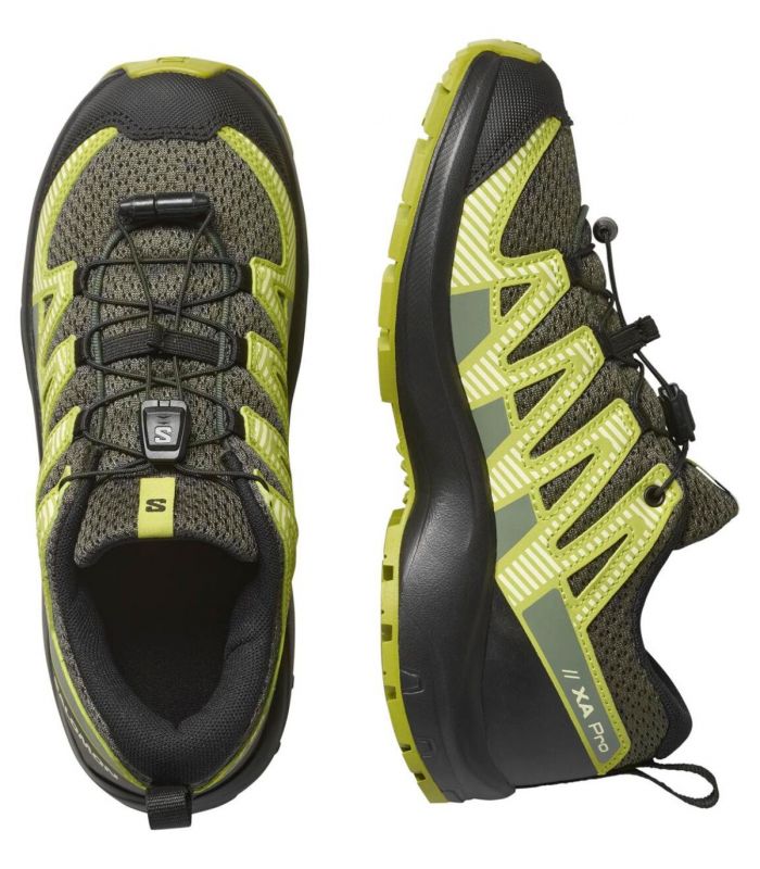 Compra online Zapatillas Salomon Xa Pro V8 J Niños Urban Chic Black Dark Citron en oferta al mejor precio