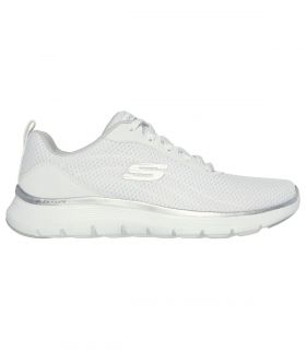 Zapatillas Skechers Flex Appeal 5.0 Uptake Mujer Blanco Plata