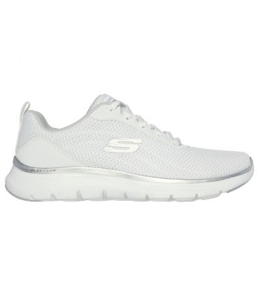 Zapatillas Skechers Flex Appeal 5.0 Uptake Mujer Blanco Plata