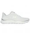 Compra online Zapatillas Skechers Flex Appeal 5.0 Uptake Mujer Blanco Plata en oferta al mejor precio