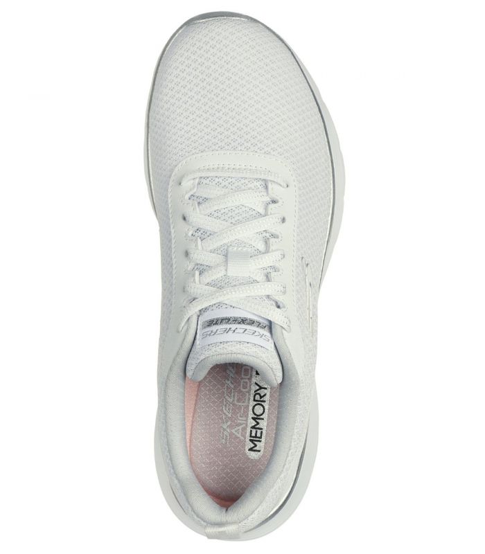 Compra online Zapatillas Skechers Flex Appeal 5.0 Uptake Mujer Blanco Plata en oferta al mejor precio