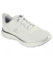 Compra online Zapatillas Skechers Flex Appeal 5.0 Uptake Mujer Blanco Plata en oferta al mejor precio