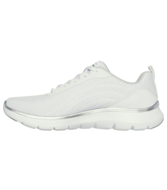Compra online Zapatillas Skechers Flex Appeal 5.0 Uptake Mujer Blanco Plata en oferta al mejor precio