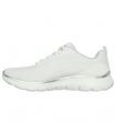 Compra online Zapatillas Skechers Flex Appeal 5.0 Uptake Mujer Blanco Plata en oferta al mejor precio