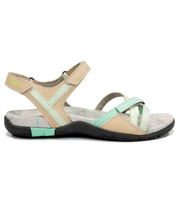 Compra online Sandalias Chiruca Valencia 04 Mujer Beige Verde en oferta al mejor precio