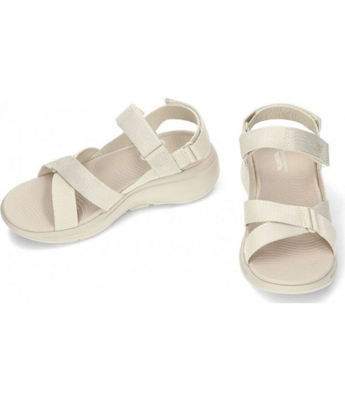 Compra online Sandalias Skechers Go Walk Arch Fit Mujer Natural en oferta al mejor precio