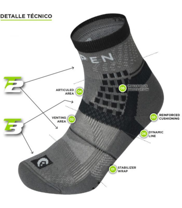 Compra online Calcetines Lorpen T3 Light Hiker Shorty Eco Grey Black en oferta al mejor precio