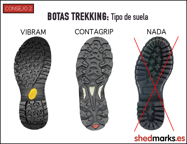 Consejo nº2 en las botas de trekking: tipo de suela.